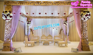 Vidhi-Juego de sillas de boda india, Mandap de madera, diseño moderno - Product Image 6