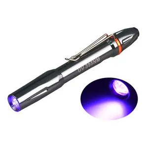 Led uv colle durcissement penlight 3w haute puissance ultraviolets 395nm 365nm lampe de poche stylo
