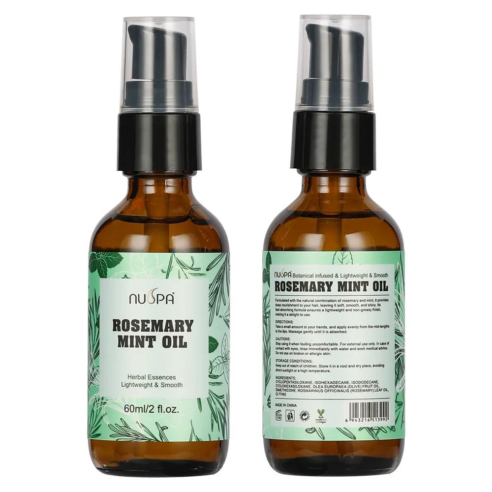 Free Samples NUSPA Biotin Infused Anti-Hair Loss Care Hair Strengthening Growth Oil Herbal Rosemary Mint Oil