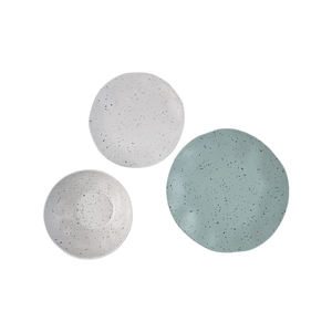 Оптовая продажа, белая посуда неправильной формы, 12 шт., 8-дюймовые 10-дюймовые тарелки, миски для пищевых продуктов, наборы посуды из меламинового бамбукового волокна - Product Image 3