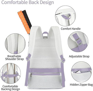 Échantillon gratuit Sac de raquettes de pickleball personnalisé à la mode Sac de voyage de plage Sac de raquettes de tennis Sac de sport Sac de gym Sac de tennis - Product Image 3