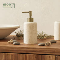 Nordique céramique résine salle de bain ensemble minimalisme décor pierre polyrésine distributeur de savon ensemble accessoires de salle de bain pour la maison hôtel