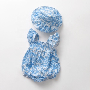 Conjunto de Dos Piezas para Bebés Niñas con Estampado Floral y Gorro a Juego, Ropa de Verano para Recién <span class=keywords><strong>Nacidos</strong></span> - Product Image 1