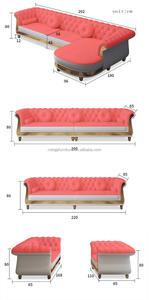 Ensemble de canapés <span class=keywords><strong>d</strong></span>écoratifs dorés de luxe Offres Spéciales Canapé moderne en cuir en forme de L 1 2 3 4 places Canapé <span class=keywords><strong>d</strong></span>'angle à <span class=keywords><strong>boucle</strong></span> de style italien avec chaise - Product Image 6