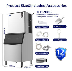 Naixer ETL approvazione acciaio inossidabile 2680W cubetto di ghiaccio che fa macchina 400Kg - 1000Kg al giorno macchina Per ghiaccio Per ristorante - Product Image 2