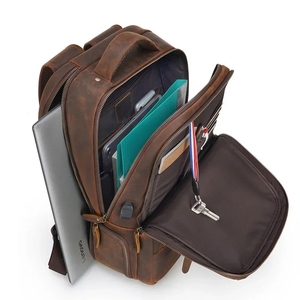 <span class=keywords><strong>Sac</strong></span> à dos en cuir <span class=keywords><strong>de</strong></span> grande qualité pour homme <span class=keywords><strong>Sac</strong></span> <span class=keywords><strong>de</strong></span> <span class=keywords><strong>voyage</strong></span> d'extérieur pour homme avec connexion USB <span class=keywords><strong>Sac</strong></span> à dos en cuir Crazy Horse - Product Image 5