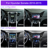 Podofo Android Voiture Stéréo Double Din 4 + 64G 9 ''Sans Fil Carplay Android Auto pour Hyundai Sonata 2010-2015 IPS DSP GPS RDS WIFI