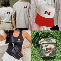 Patchs thermocollants drapeau du Mexique en stock, badges décoratifs pour vêtements, chapeaux et sacs