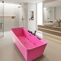 Nouvelle baignoire autoportante en acrylique blanc moderne, profonde, avec massage à bulles d'air, certifiée CE, écologique, pour appartement