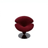 Fauteuil d'appoint pivotant en velours, style minimaliste moderne, base en acier inoxydable en forme de cône, pour salon, chambre ou appartement