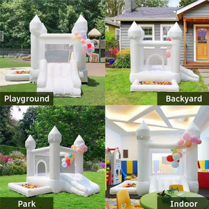 Trampolín de boda blanco para exteriores, castillo inflable, Tobogán de trampolín para fiesta de cumpleaños, ventas directas de fábrica de estilo europeo - Product Image 5