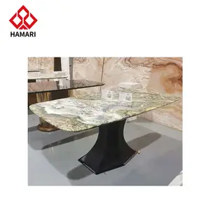 Tipi personalizzati di texture Smart mobili in marmo pietra artificiale di lusso pietra sedia tavolo da pranzo