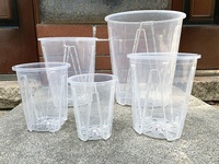 Fournitures de jardin prix de gros bon marché jardinière d'orchidées transparente pp pots en plastique transparent pour plantes