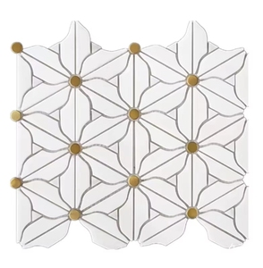 Nuovo Design <span class=keywords><strong>Mosaico</strong></span> in Pietra Naturale con Motivo Floreale Verde <span class=keywords><strong>per</strong></span> Bagno Piastrelle <span class=keywords><strong>Mosaico</strong></span> Irregolari Uniche - Product Image 2
