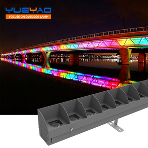 Projecteur LED anti-éblouissement 1 mètre 24W-48W DMX512 DC24V, boîtier en aluminium gris foncé IP65, éclairage extérieur pour façades de ponts et centres commerciaux - Product Image 1