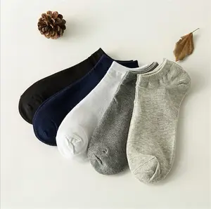 Low Cut Socks Summer Men&#39;s Black Socks Wholesale Knitted Ankle Socks Design Fashion Customized Breathable Cushioning Sports