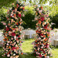 Arche de décoration de mariage, toile de fond florale, art floral, style campagnard, arche de fleurs, événement, fleurs artificielles