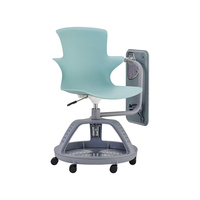 Chaise d'Étudiant pour Salle de Classe, Chaise de Formation en PP avec Roulettes, Chaise de Bureau avec Tablette d'Écriture