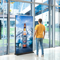 Tragbarer Faltbarer LED Doppelseitiger Digitaler Poster-Bildschirm APP-Steuerung Animation Text Freistehend Luxus-Boutique Einkaufszentrum