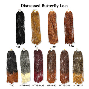 Extensions de cheveux synthétiques pré-bouclées Mira Distressed Locs de 24 pouces, douces, pour tresses au crochet, style dreadlocks africaines, pour femmes, vente en gros - Product Image 2
