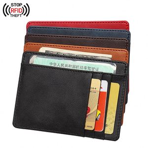 Porte-cartes en cuir PU fin, tendance, pour hommes et femmes, multi-emplacements, porte-cartes d'identité, porte-cartes de crédit, protection RFID, cadeau promotionnel d'entreprise - Product Image 1