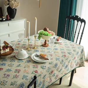 Jacquard Tablecloth French Vintage Green Plant Dining Tablecloth Jacquard Rectangular <strong>Table</strong> Cover - Product Image 2