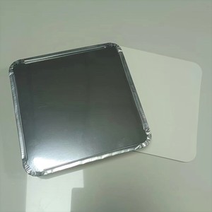 Monouso quadrato 9*9 "per uso alimentare foglio di alluminio contenitore per alimenti forno sicuro Sse foglio di alluminio vaschetta con coperchio di <span class=keywords><strong>carta</strong></span> per imballaggio alimentare - Product Image 6