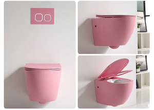 <span class=keywords><strong>WC</strong></span> mural rond en céramique sans bride KD-05WT-3 en promotion – Couleurs variées, idéal pour les salles de bain, les filles adorent le rose – Kenya - Product Image 2