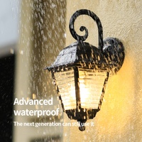 Lanterne murale solaire de style antique européen VINCAN, étanche, en aluminium, source de lumière LED 40W 2700K, pour villa, jardin, mur extérieur