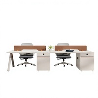 Poste de travail de bureau individuel moderne en bois avec cloison de séparation pour employés, ensemble de mobilier de bureau en gros