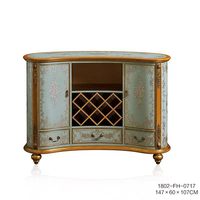 Meuble de bar de style français de luxe peint à la main avec feuille d'argent et d'or pour salon et bar à domicile