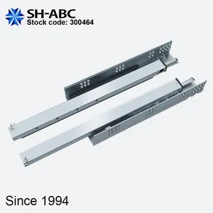 16mm Board Thickness Cabinet Rail Telescopic Sliding Cabinet Hardware Synchronized Soft-Closing Concealed Full Extension Slide