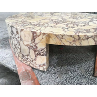 Meubles en pierre table basse violette socle bas marbre salon luxe naturel personnalisé table basse Calacatta violette
