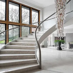 公寓楼梯优秀风格室内室外楼梯设计大理石花纹弯曲楼梯