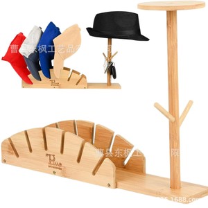 Wooden Desktop <b>Hat</b> Storage Rack Rectangle 6 Tier Multipurpose Organizer For Baseball Cap Sun <b>Hat</b> Display - Product Image 3