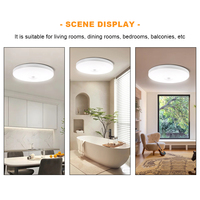 Lampu LED Sensor gerak PIR, AC220V 18W/24W/32W Ultra tipis dipasang di permukaan untuk koridor tangga