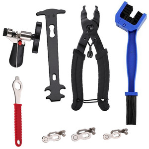 Jiuyue Bicycle Repair Tool Kit Chain Cutter Tire Lever Brake Pliers Cleaning Brush With 3 <b>Quick</b> <b>Links</b> Metal Multi Tool Set - Product Image 1