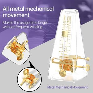 Metrónomo Mecánico de Metal Transparente Clásico TERENCE, Accesorio para Instrumentos Musicales, para Guitarristas - Product Image 4
