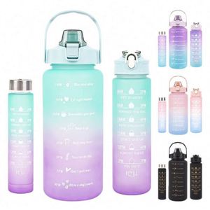 Wholesale Summer Outdoor Large Capacity Sport or Gym BPA-Free Plastic Fitness Travel <b>Water</b> <b>Bottle</b> <b>with</b> <b>Time</b> Maker - Product Image 3