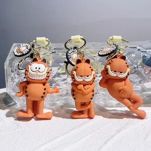 Мультяшный аниме Kawaii Garfield Cat брелок кулон автомобильный брелок Garfield 3D PVC брелок