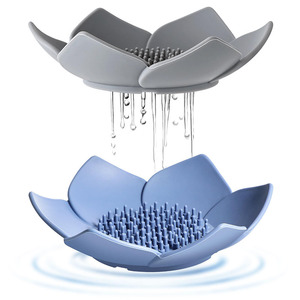 Lotus Vorm Siliconen Badkamer Zeepbakje Flexibele Zelfdrainage Zeephouder Voor Badkamer Douche - Product Image 1