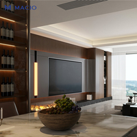 Meuble TV design moderne en bois courbé MACIO pour salon, unité de rangement sur pied sur mesure pour villa, meuble TV autoportant, mobilier de maison