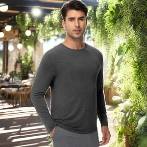 Camiseta de Manga Corta para Hombre, Cuello Redondo, Color Sólido, Transpirable, Tejido de Punto, Spandex/Poliéster, Corte Casual, Logotipo Frontal Personalizado - Product Image 2