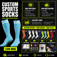 Chaussettes de sport en coton confortables avec grip pour le genou, antibactériennes, respirantes, tricotées, longues, pour l'entraînement de football, logo personnalisé