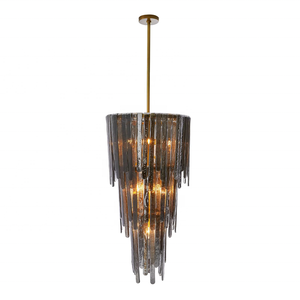 Lustre en verre de Murano de style industriel vintage pour salon, lustres et suspensions noirs pour villa - Product Image 1