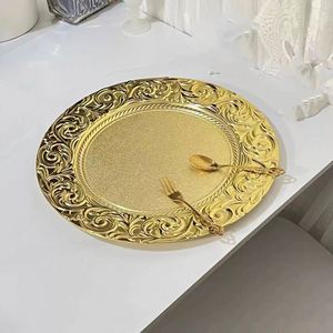 Assiette Principale en Plastique Premium 2022 pour Banquet de Mariage, Motif Européen Nouveau, 13 Pouces, Super Brillante, Commande Minimale 100 Pièces - Product Image 3