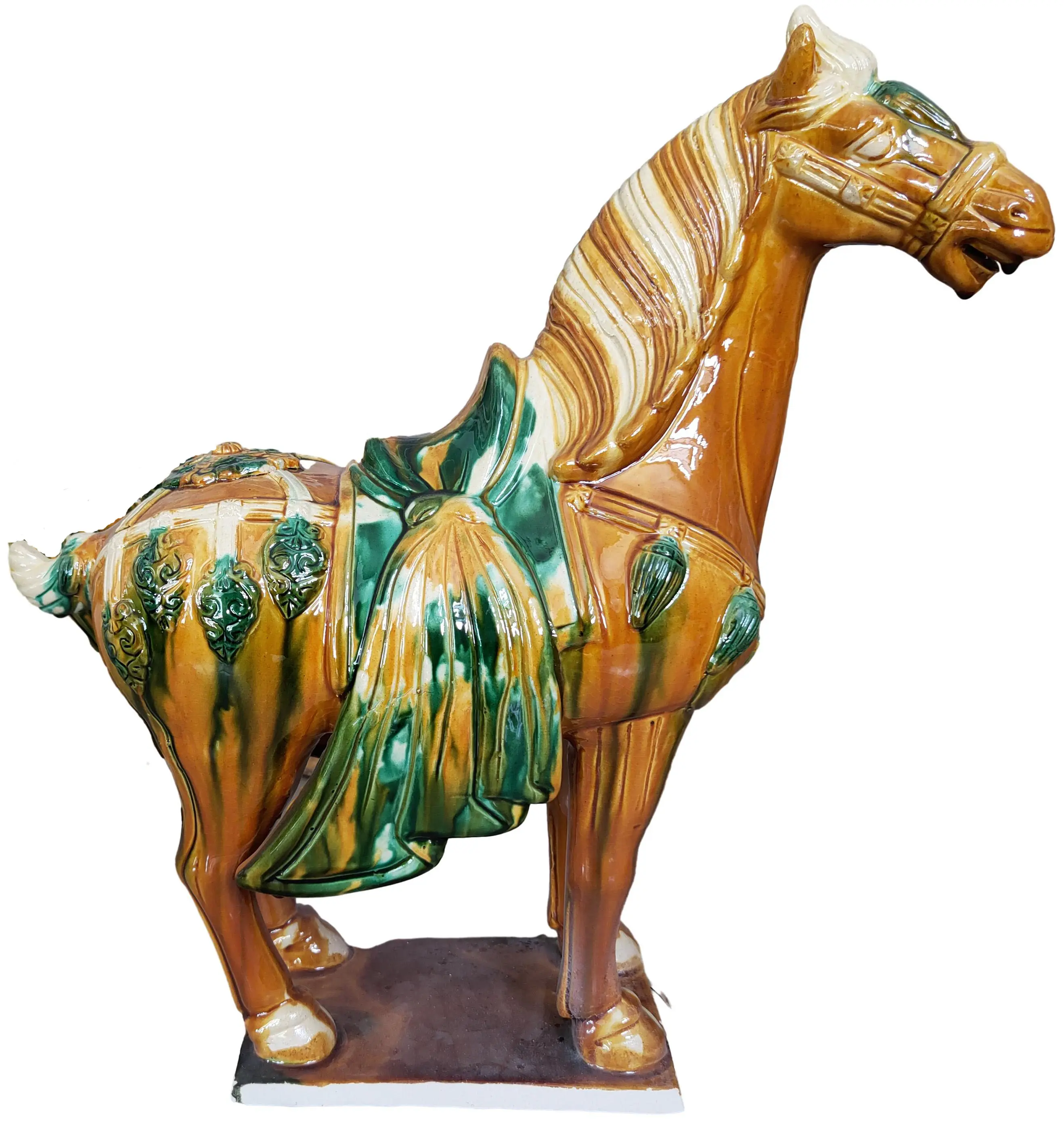 Tang Sancai Tricolor Horse Art Decoration手作りアンティーク陶器馬アンティークコレクションワインキャビネットデコレーション