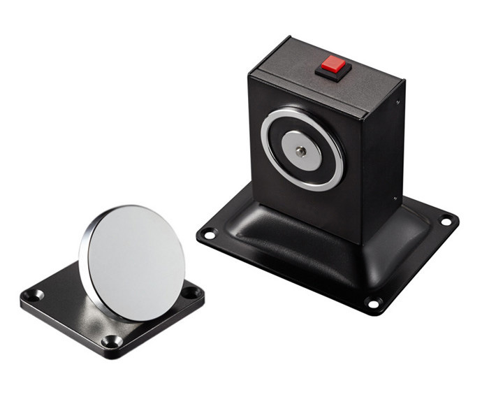 Магнитный дверной ограничитель постоянного тока 24 В для больниц с черной дверью, 120 фунтов