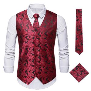 King Mcgreen Star Boda Hombres Traje <span class=keywords><strong>Chaleco</strong></span> Slim Fit Elegante Floral <span class=keywords><strong>Chaleco</strong></span> para hombres Elegante Traje de alta calidad Chalecos hechos - Product Image 2