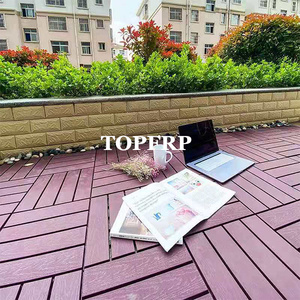DIY Modern Eco-Friendly Anti-Slip Waterproof Interlocking Wood <b>Plastic</b> Composite Decking <b>Tiles</b> for Garden Decoration Dual Lock - Product Image 5